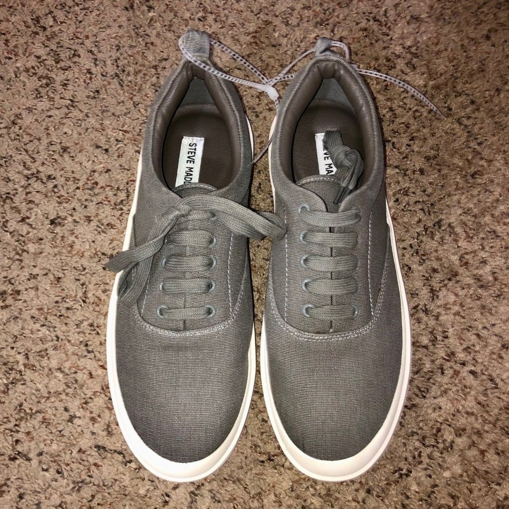 Steve Madden Coolgate Sneakers Mens 8.5 Like New Canvas Gary - Picture 2 of 12